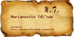Marianovits Tünde névjegykártya
