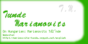 tunde marianovits business card